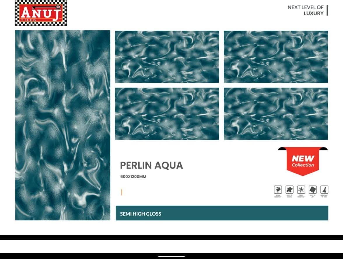 ANUJ 4X2 FLOOR TILE - PERLIN AQUA